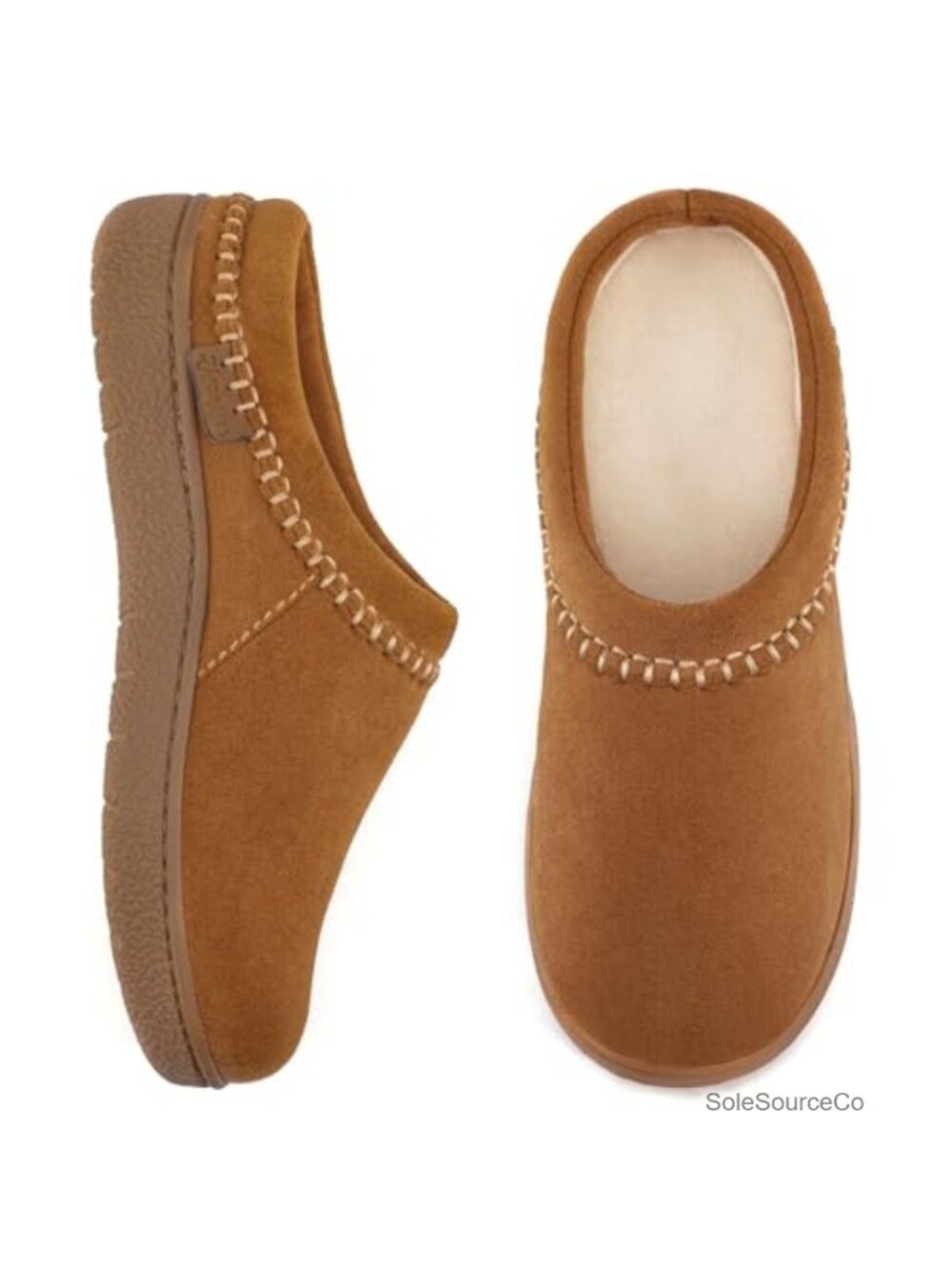 Women's Mocc-On Slippers Microsuede Faux-Fur Lined Memory Foam